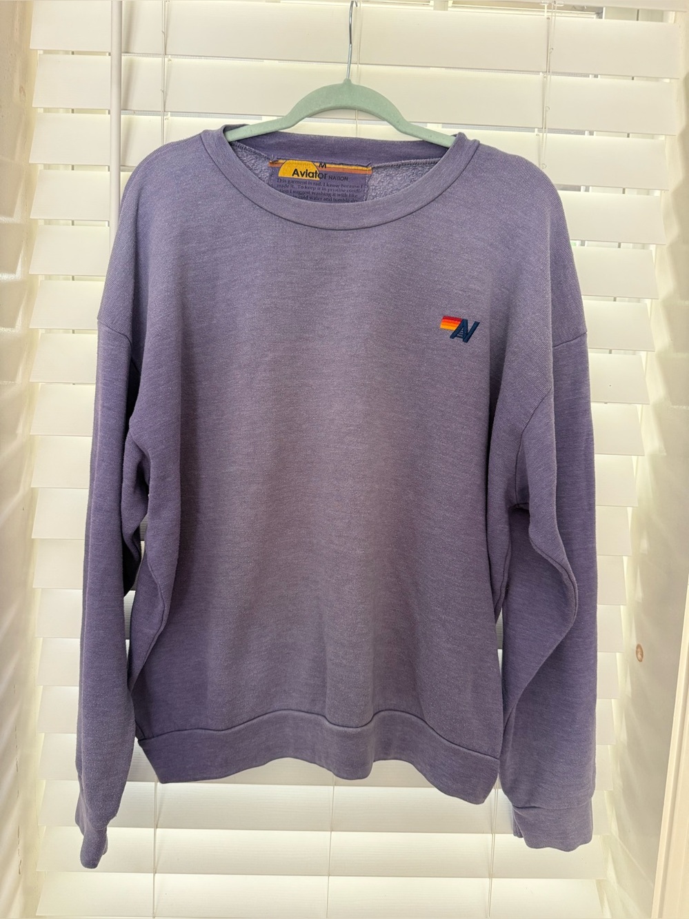 Aviator Nation Faded Grape Logo Relaxed Crew Neck Sweatshirt Retro Y2K Cozy Vibe - Picture 3 of 6